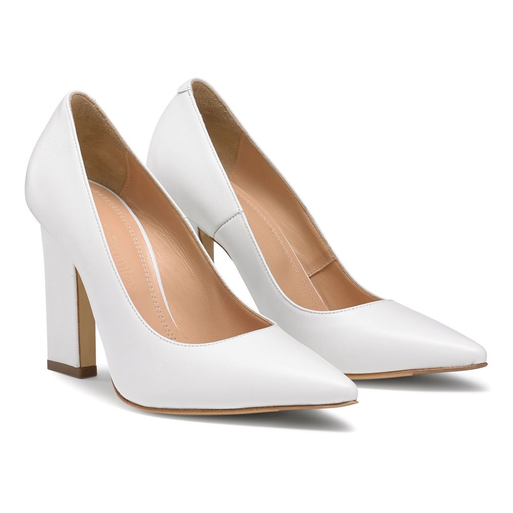 Russell And Bromley 100point Blade Court Høye Hæler Dame Hvite | 461YUMHB