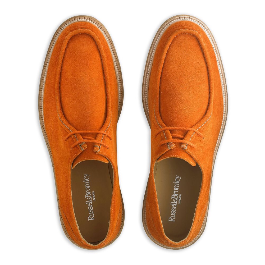 Russell And Bromley Algonquin Crepe Sole Trappeur Derby Sko Herre Oransje | 506DURNT