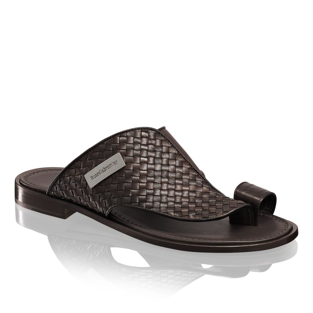 Russell And Bromley Arabian Sandaler Med Tåstolper Herre Sjokolade | 075KEIAX