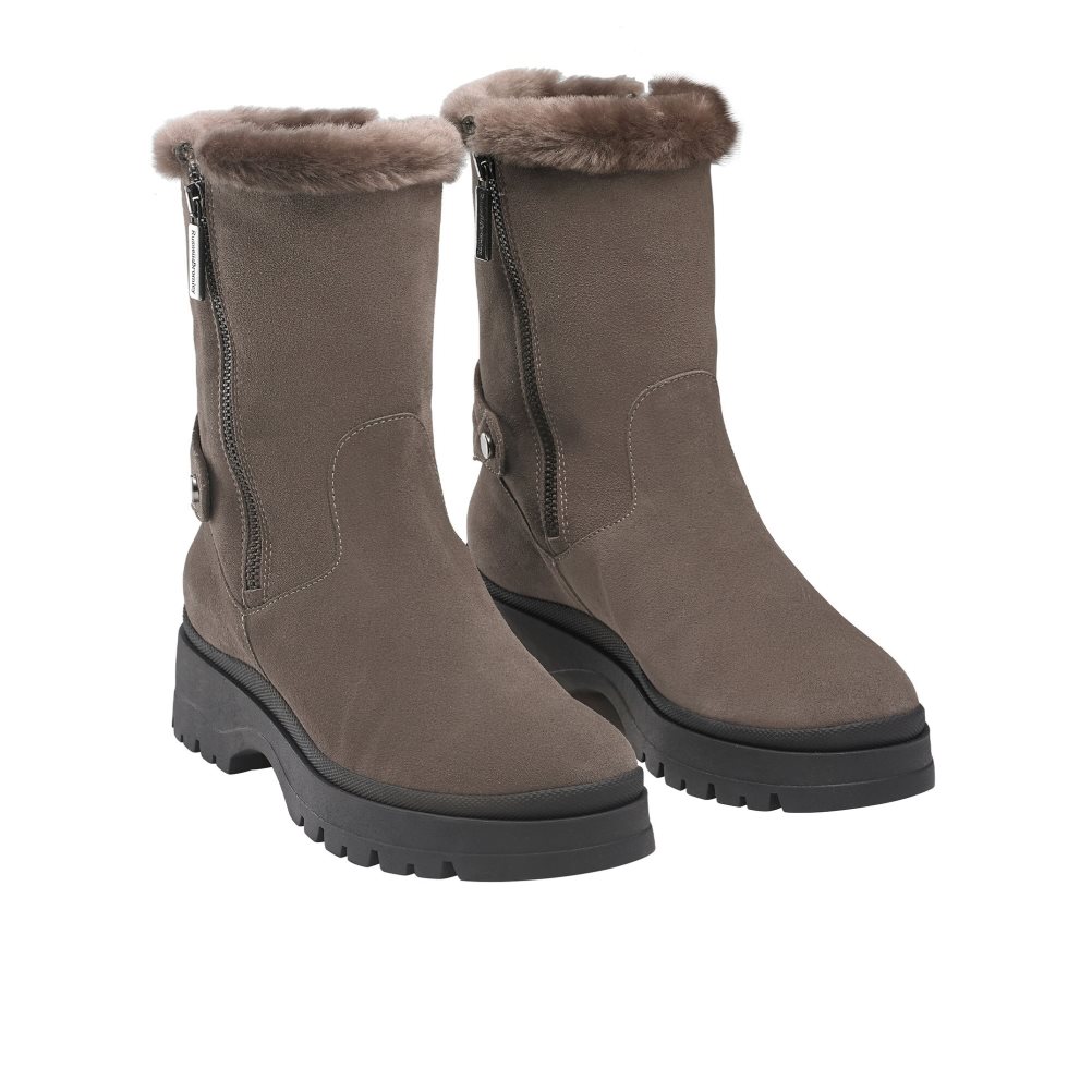 Russell And Bromley Arctic Shearling Forede Stomper Ankelstøvletter Dame Brune | 791BLQKX