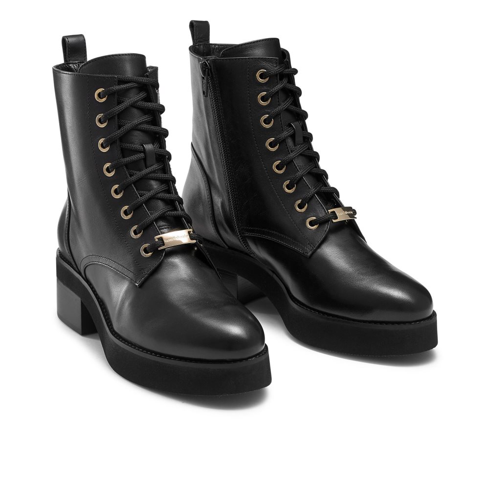 Russell And Bromley Atom Blonder-up Ankelstøvletter Dame Svarte | 824SBVXK