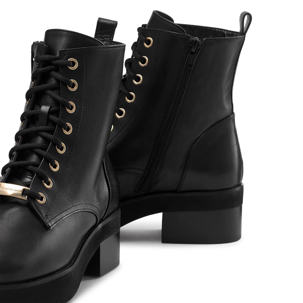 Russell And Bromley Atom Blonder-up Ankelstøvletter Dame Svarte | 824SBVXK