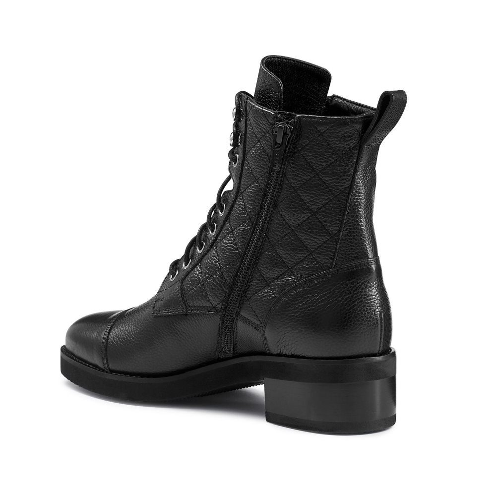 Russell And Bromley Atomic Quilted Stomper Ankelstøvletter Dame Svarte | 214IFZVW