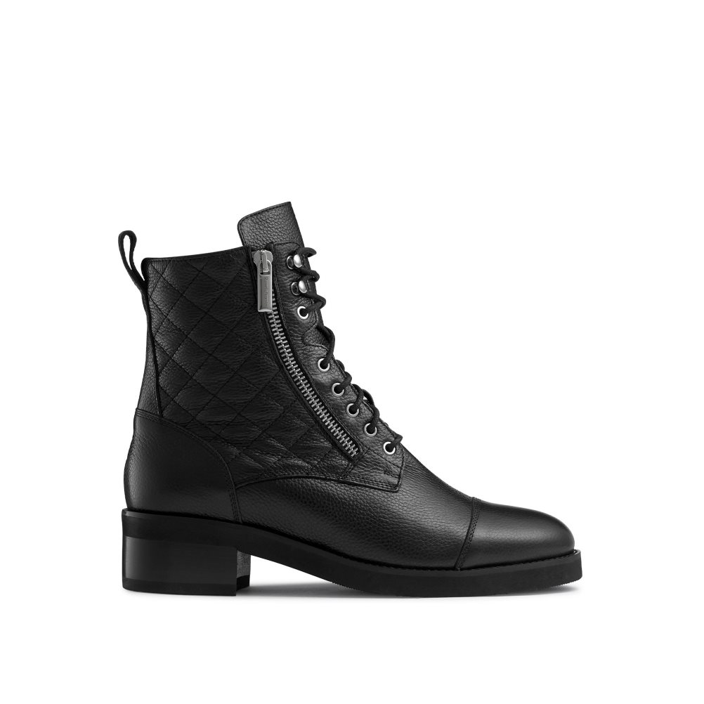 Russell And Bromley Atomic Quilted Stomper Ankelstøvletter Dame Svarte | 214IFZVW