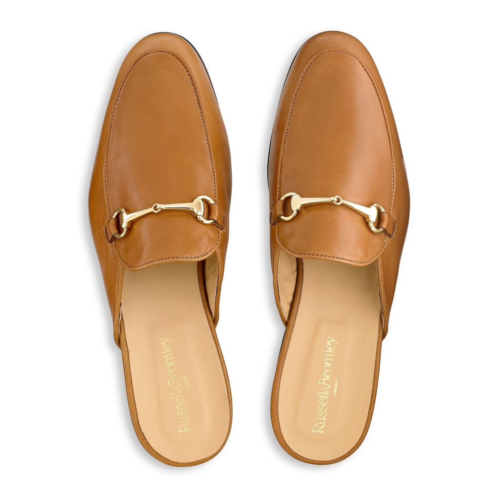 Russell And Bromley Backless Loafers Herre Brune | 516DNOQH