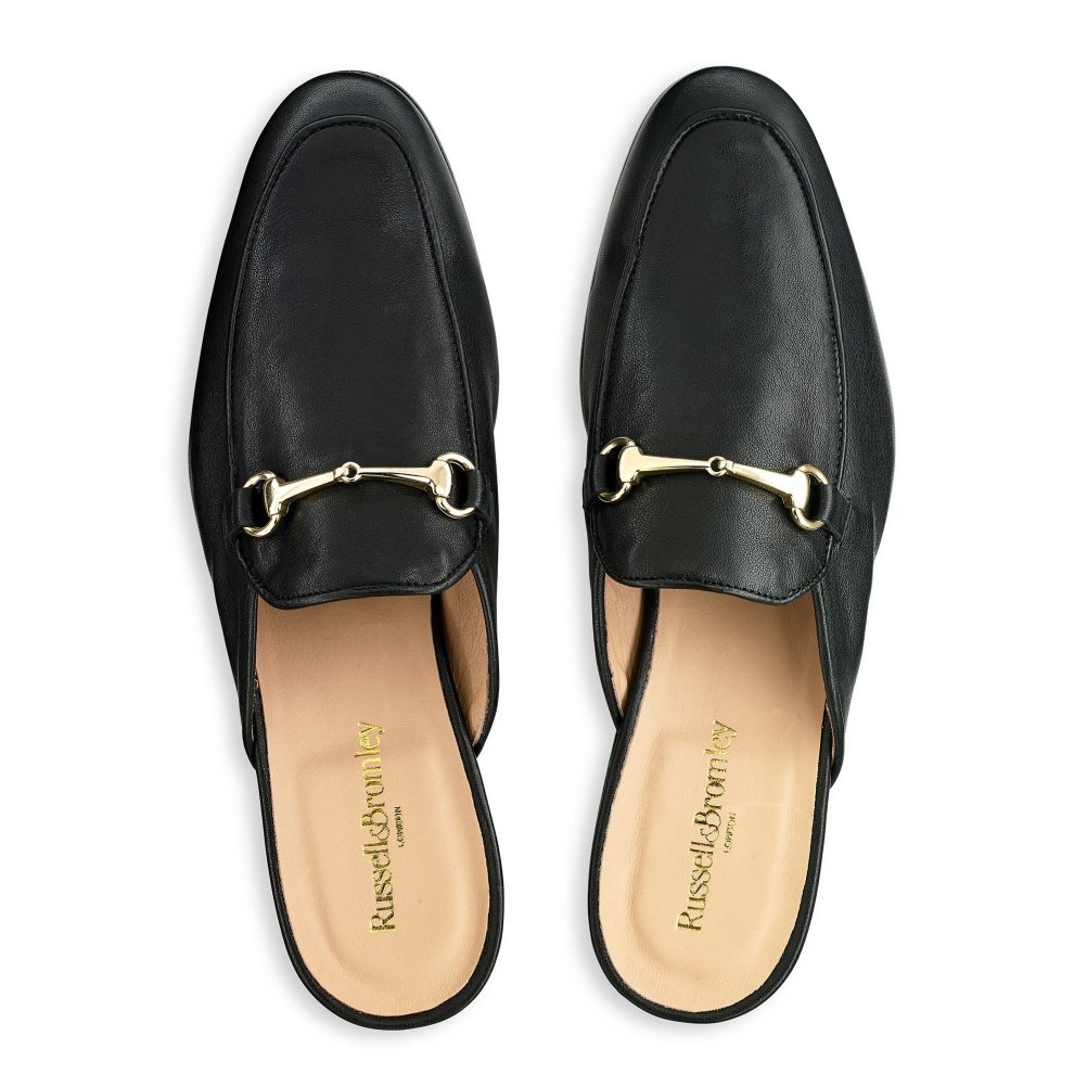 Russell And Bromley Backless Loafers Herre Svarte | 670CWVYL