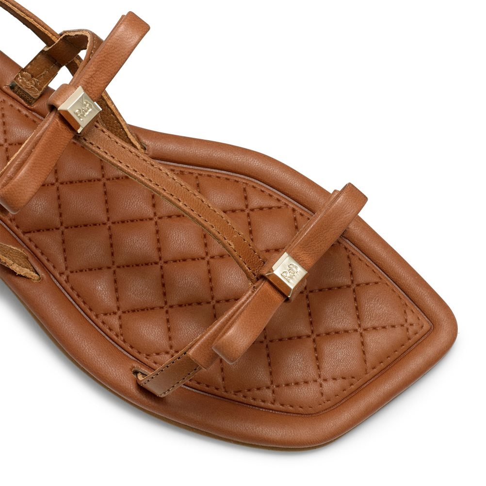 Russell And Bromley Beau Beau Double Bow Flate Sandaler Dame Brune | 753VUTXM