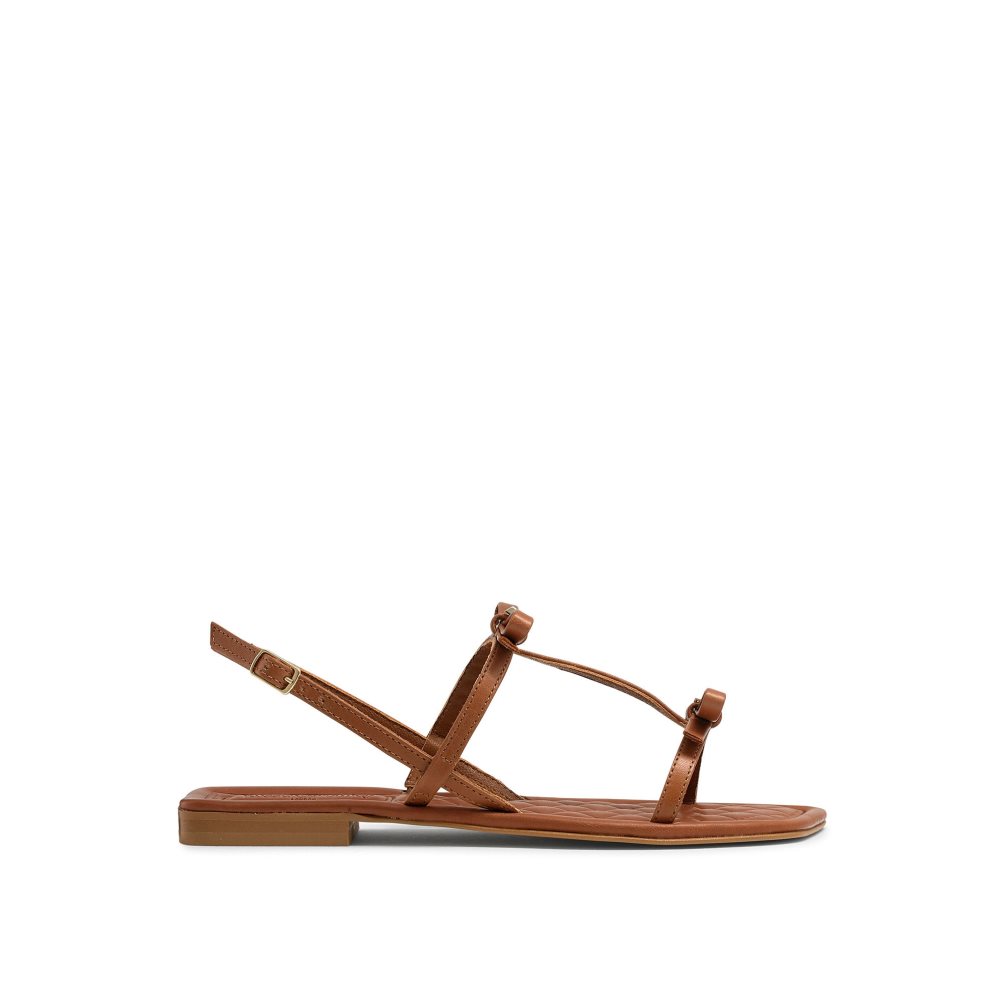 Russell And Bromley Beau Beau Double Bow Flate Sandaler Dame Brune | 753VUTXM