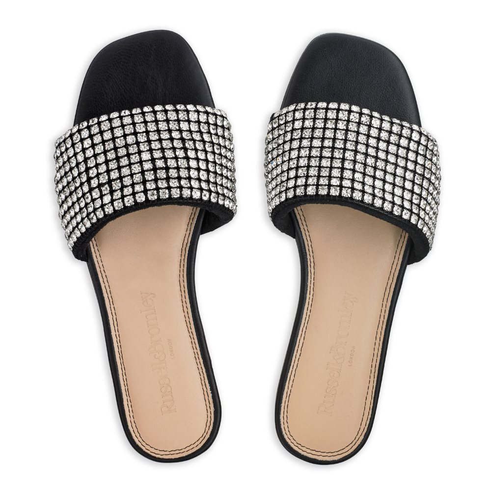 Russell And Bromley Blingmule Diamante Tøfler Dame Svarte | 146DRIFV