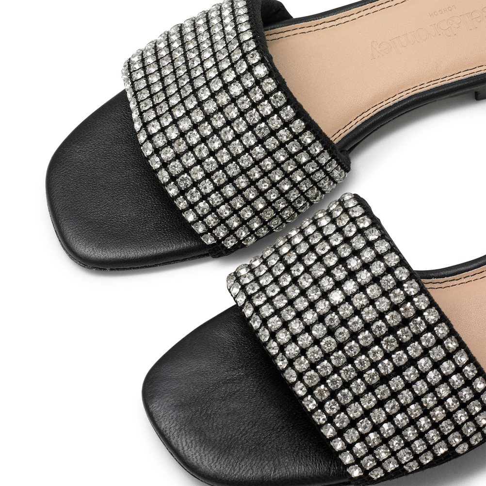 Russell And Bromley Blingmule Diamante Tøfler Dame Svarte | 146DRIFV