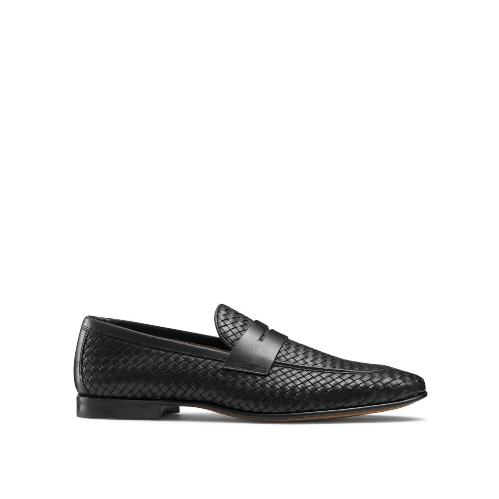 Russell And Bromley Bologna Weave Kjoler Sko Herre Svarte | 435GIYSX