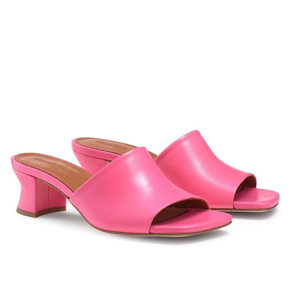 Russell And Bromley Bon Bon Mid Block Mules Sko Dame Rosa | 476TEQPI