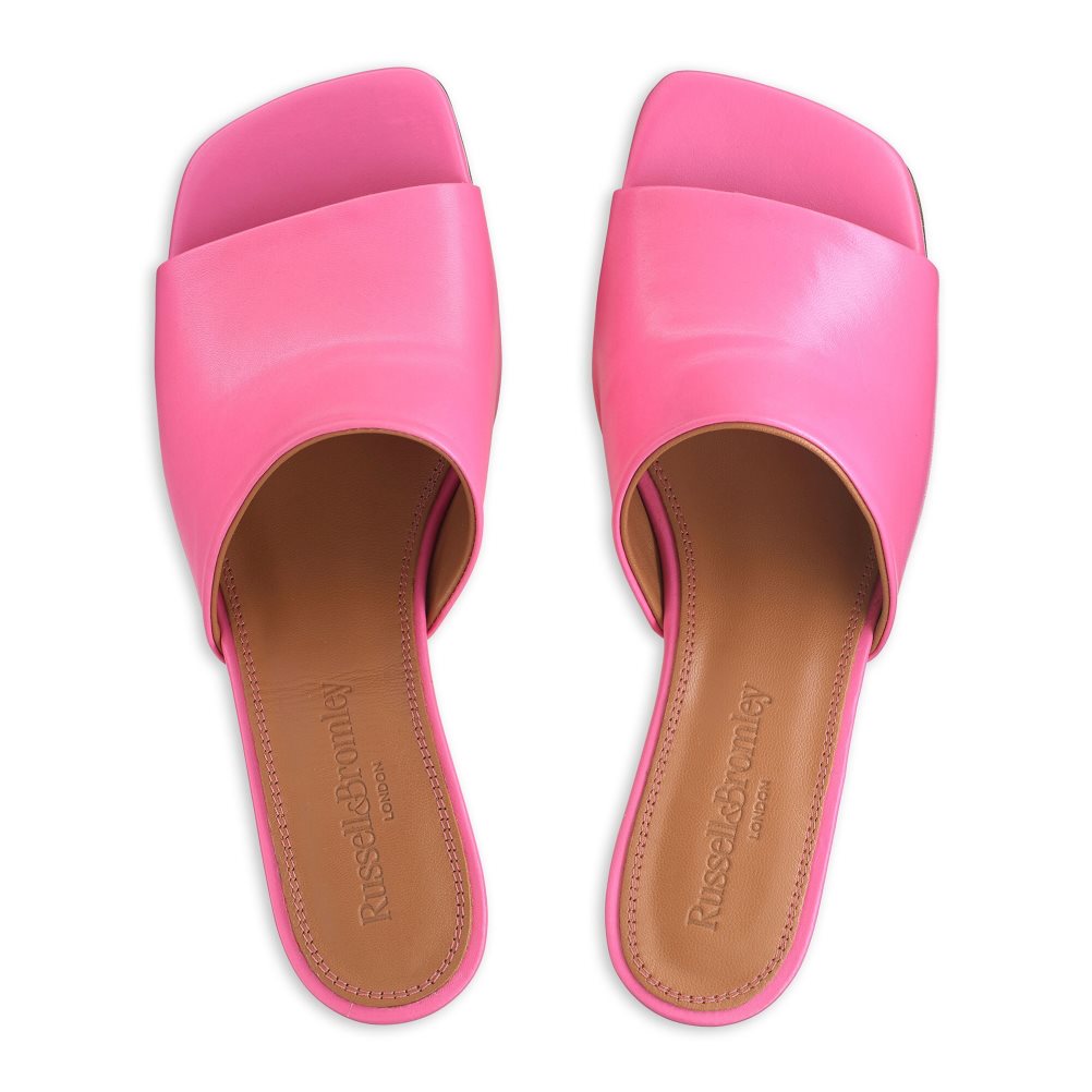 Russell And Bromley Bon Bon Mid Block Mules Sko Dame Rosa | 476TEQPI