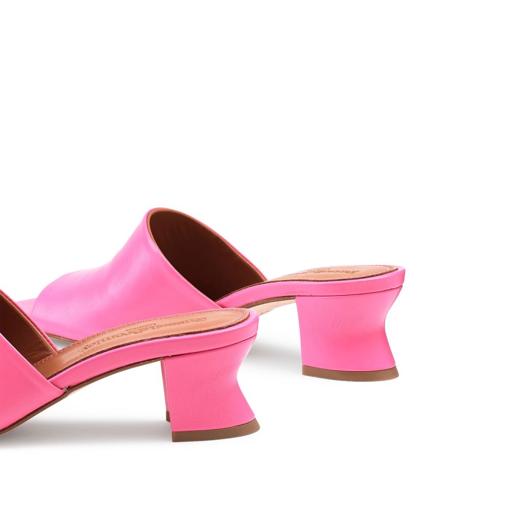 Russell And Bromley Bon Bon Mid Block Mules Sko Dame Rosa | 476TEQPI