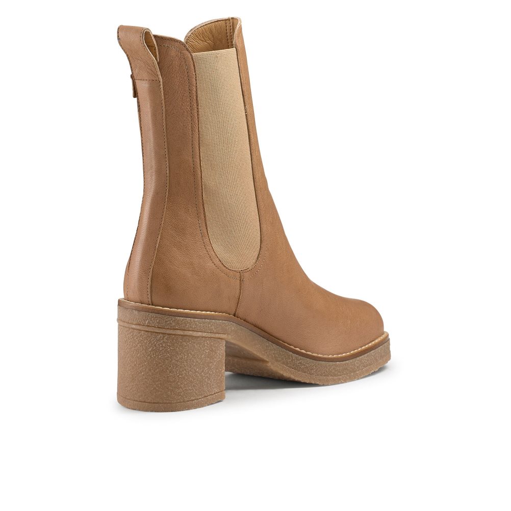 Russell And Bromley Bootcut Crepe Sole Chelsea Støvler Dame Brune | 312WDIOM