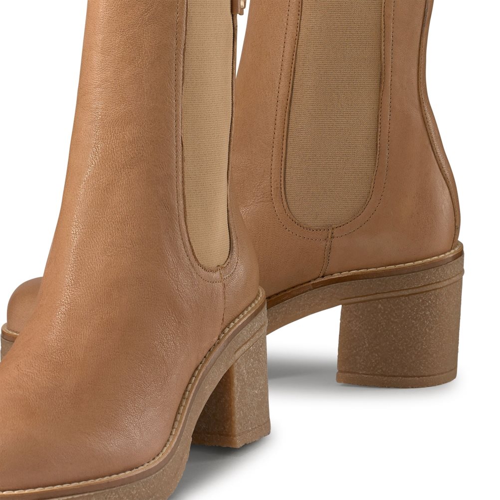 Russell And Bromley Bootcut Crepe Sole Chelsea Støvler Dame Brune | 312WDIOM