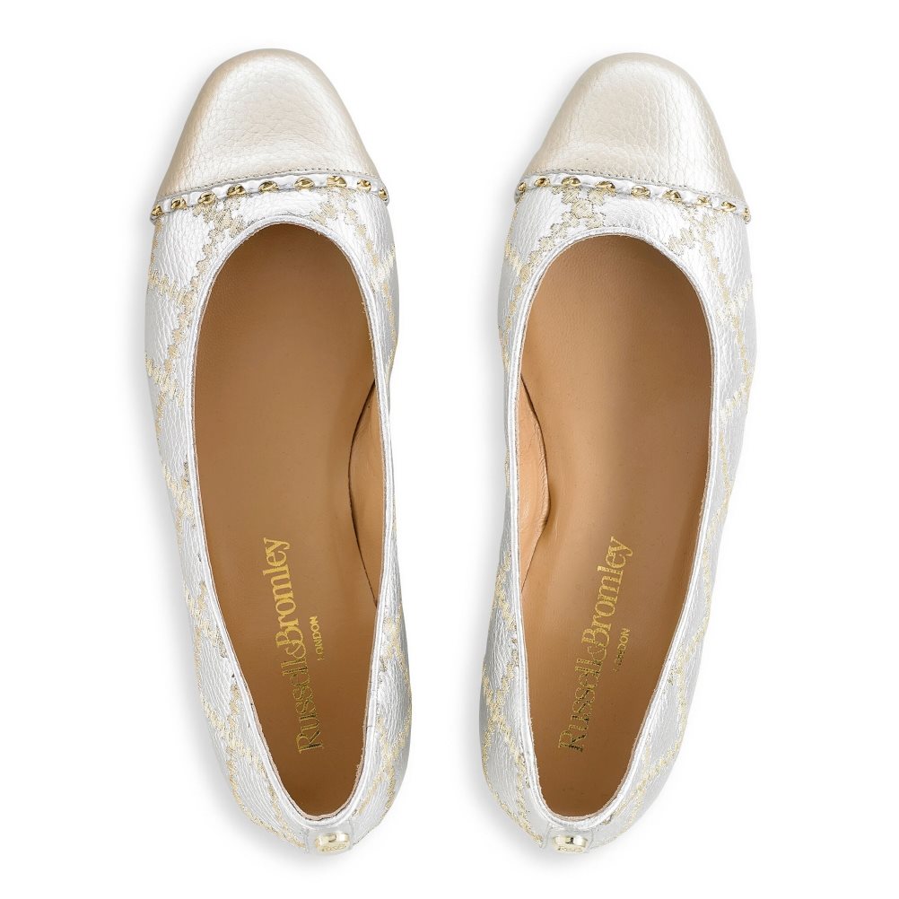 Russell And Bromley Boulevard2 Ballerinasko Dame Sølv Gull | 145BIGLT