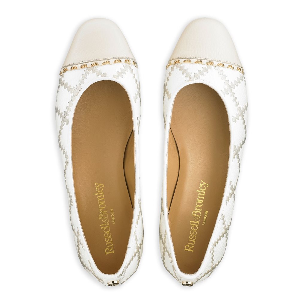 Russell And Bromley Boulevard2 Ballerinasko Dame Hvite Beige | 702AQRSC