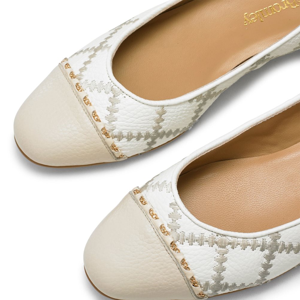 Russell And Bromley Boulevard2 Ballerinasko Dame Hvite Beige | 702AQRSC