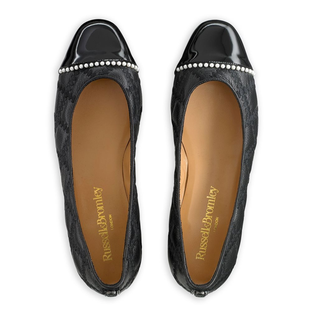 Russell And Bromley Boulevard Pearl Ballerinasko Dame Svarte | 932GUJBV