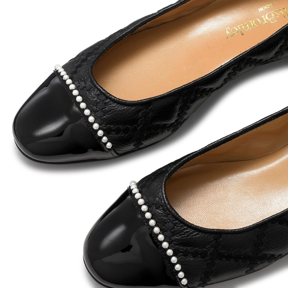 Russell And Bromley Boulevard Pearl Ballerinasko Dame Svarte | 932GUJBV