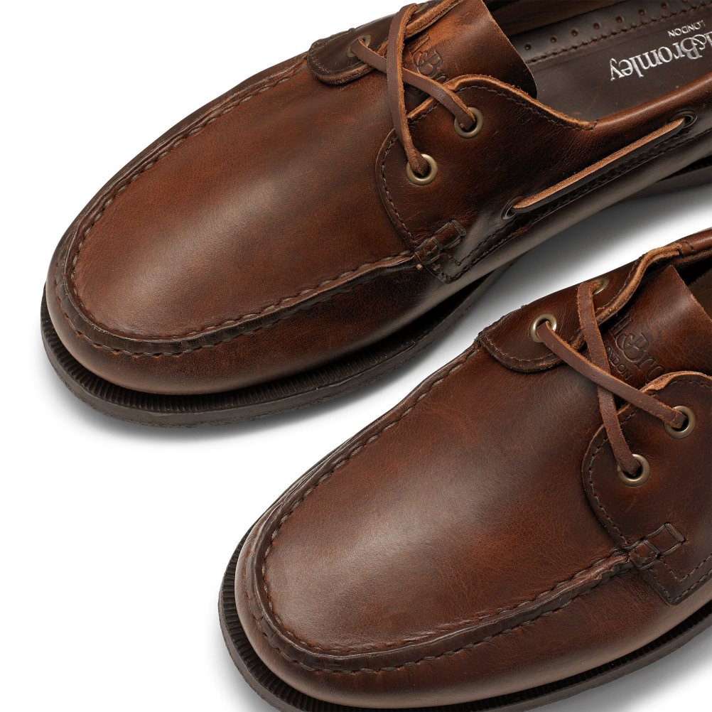 Russell And Bromley Bowline Waxy Lær Deck Fritidssko Herre Mørke Brune | 136VANEF