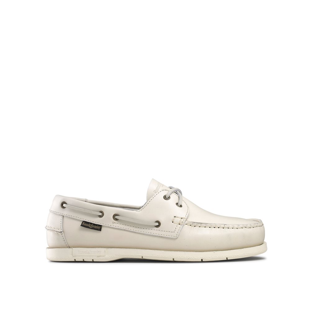 Russell And Bromley Bowline Waxy Lær Deck Fritidssko Herre Beige | 671XKBRD