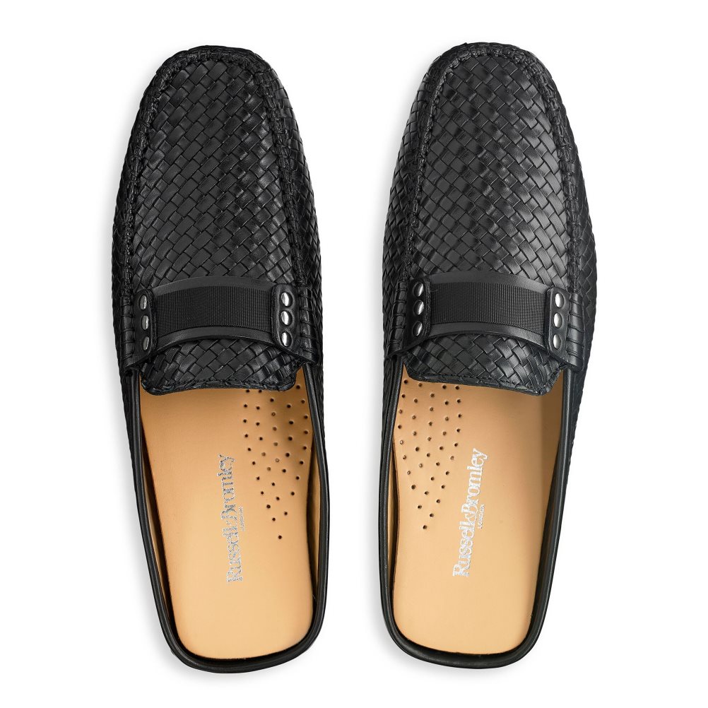 Russell And Bromley Cabriolet Backless Loafers Herre Svarte | 125KJNWO