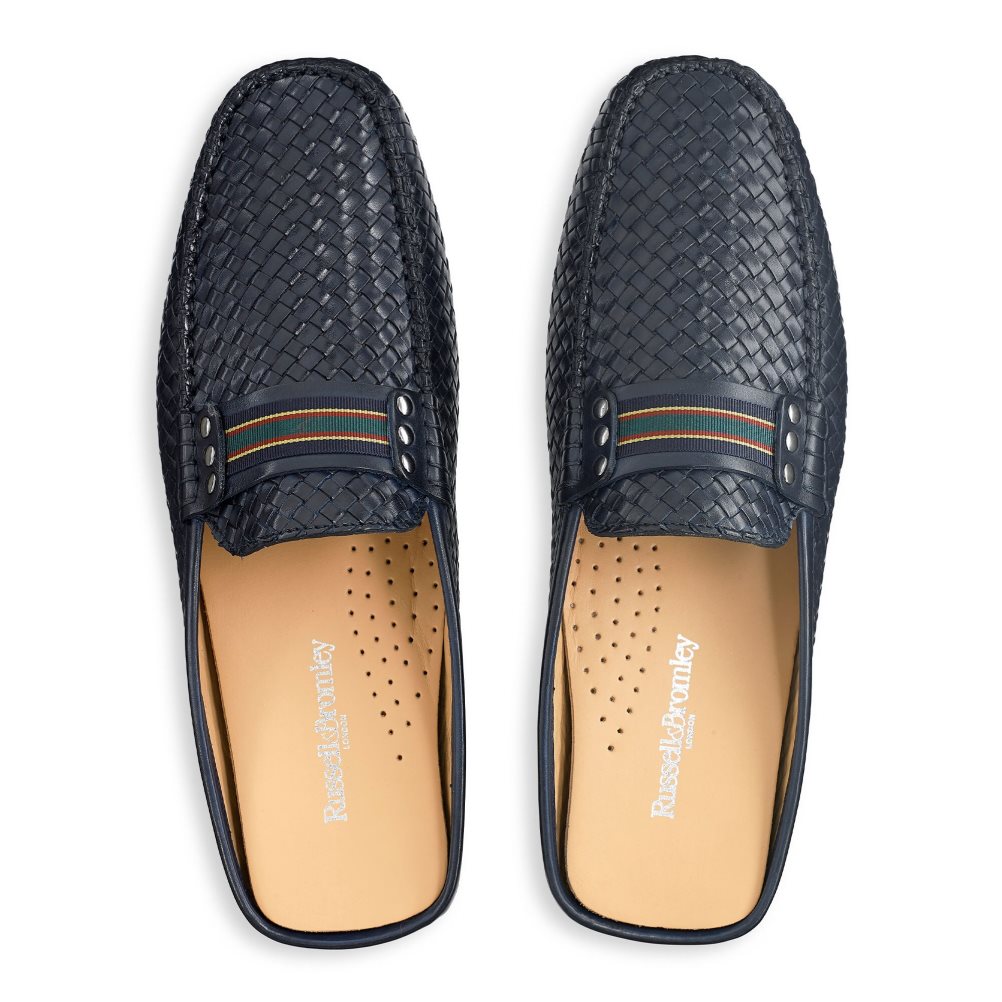 Russell And Bromley Cabriolet Backless Loafers Herre Marineblå | 438TDENV