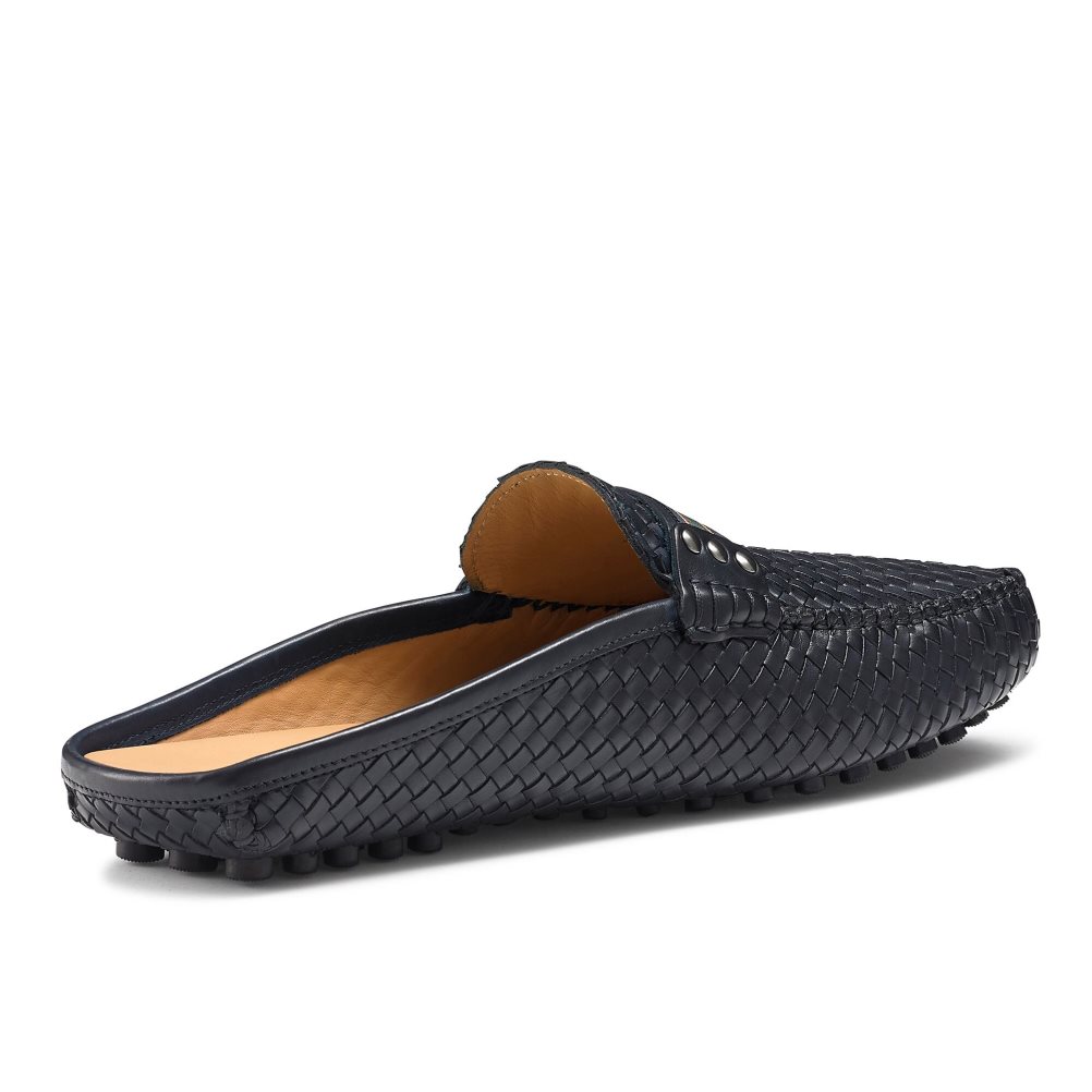 Russell And Bromley Cabriolet Backless Loafers Herre Marineblå | 438TDENV