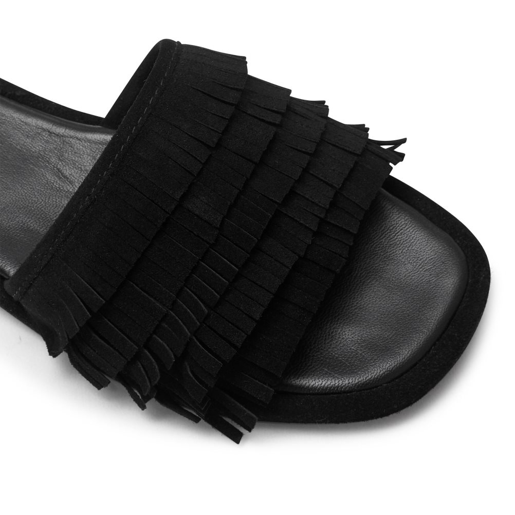 Russell And Bromley Cascade Fringe Tøfler Dame Svarte | 935FWAQZ