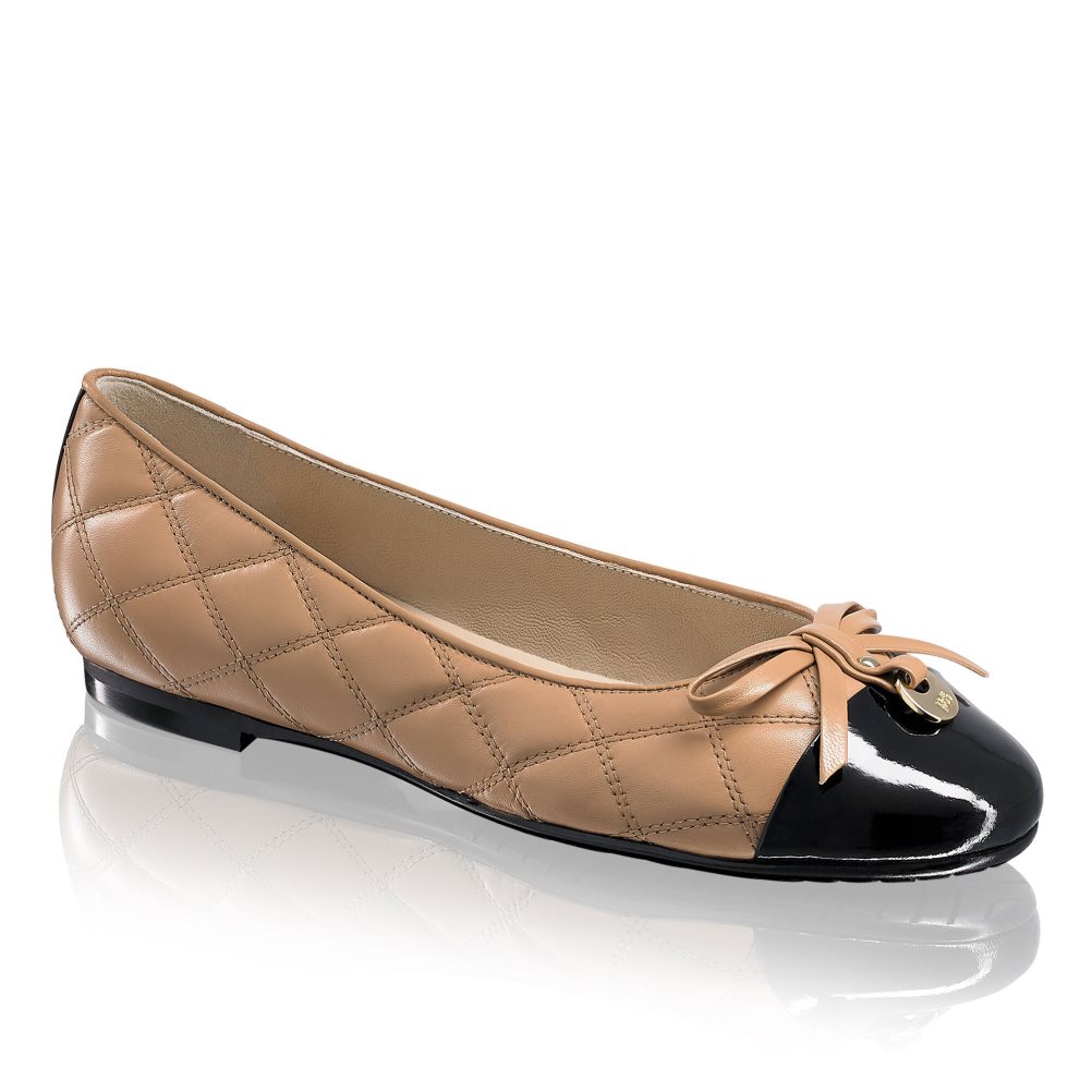 Russell And Bromley Charming Quilted Ballerinasko Dame Brune | 421PHYWM