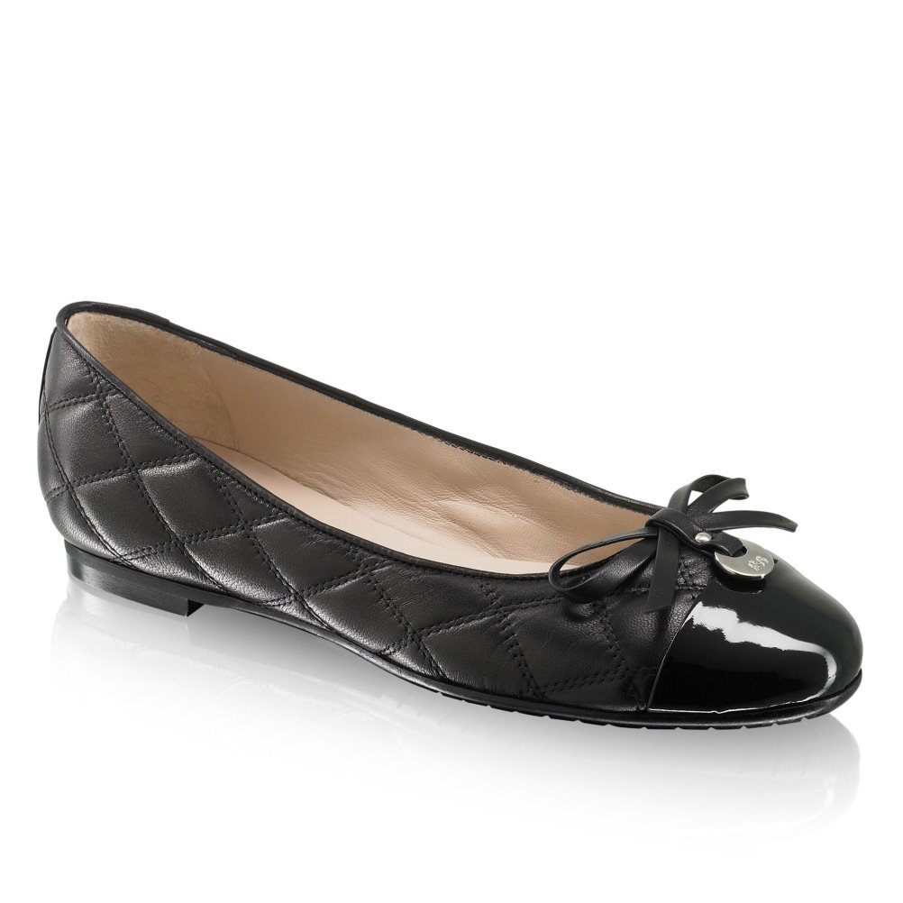 Russell And Bromley Charming Quilted Ballerinasko Dame Svarte | 547EJDAO