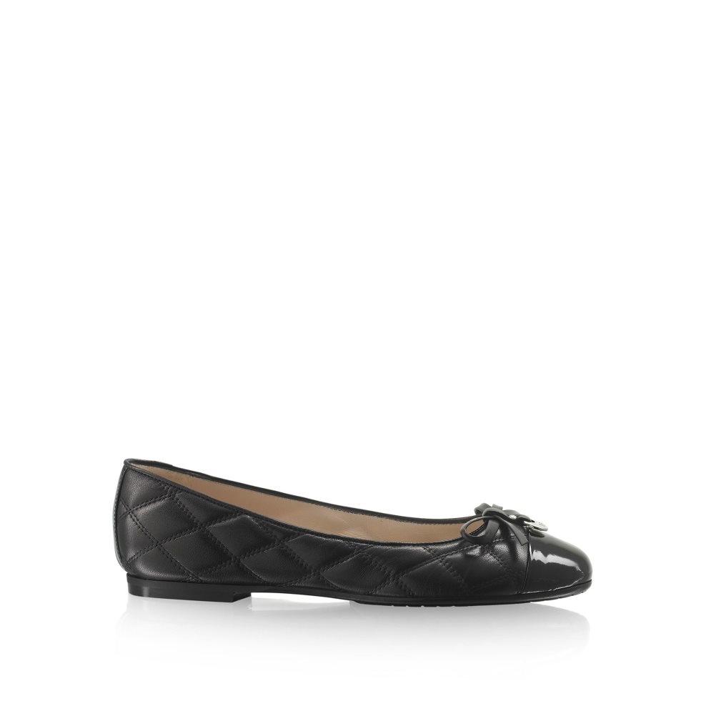 Russell And Bromley Charming Quilted Ballerinasko Dame Svarte | 547EJDAO