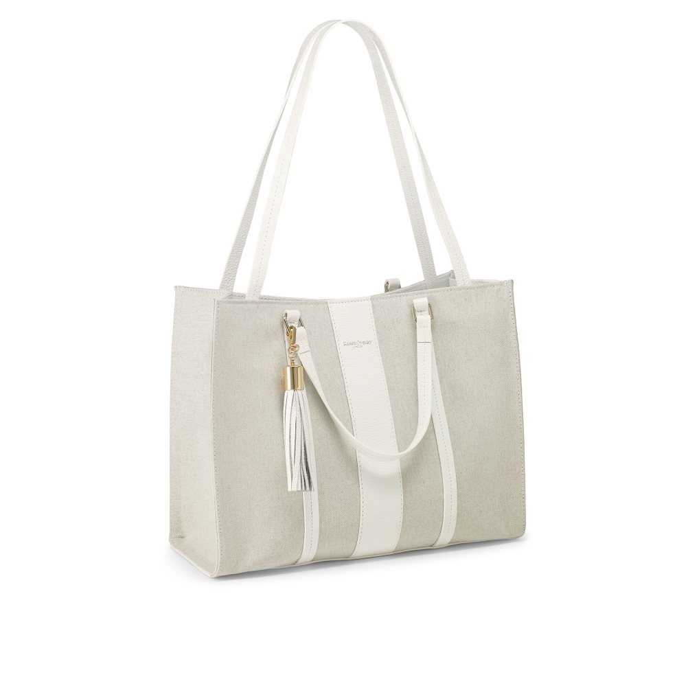 Russell And Bromley Clarity Eco Boxy Shopper Tote Veske Dame Hvite | 784KQOPU