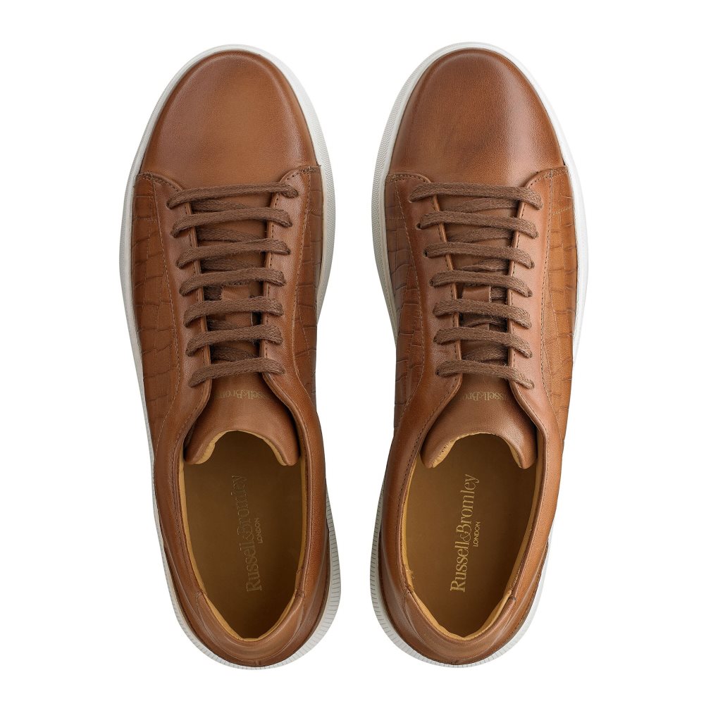 Russell And Bromley Clear Run Blonder-up Joggesko Herre Brune | 483VUAHB