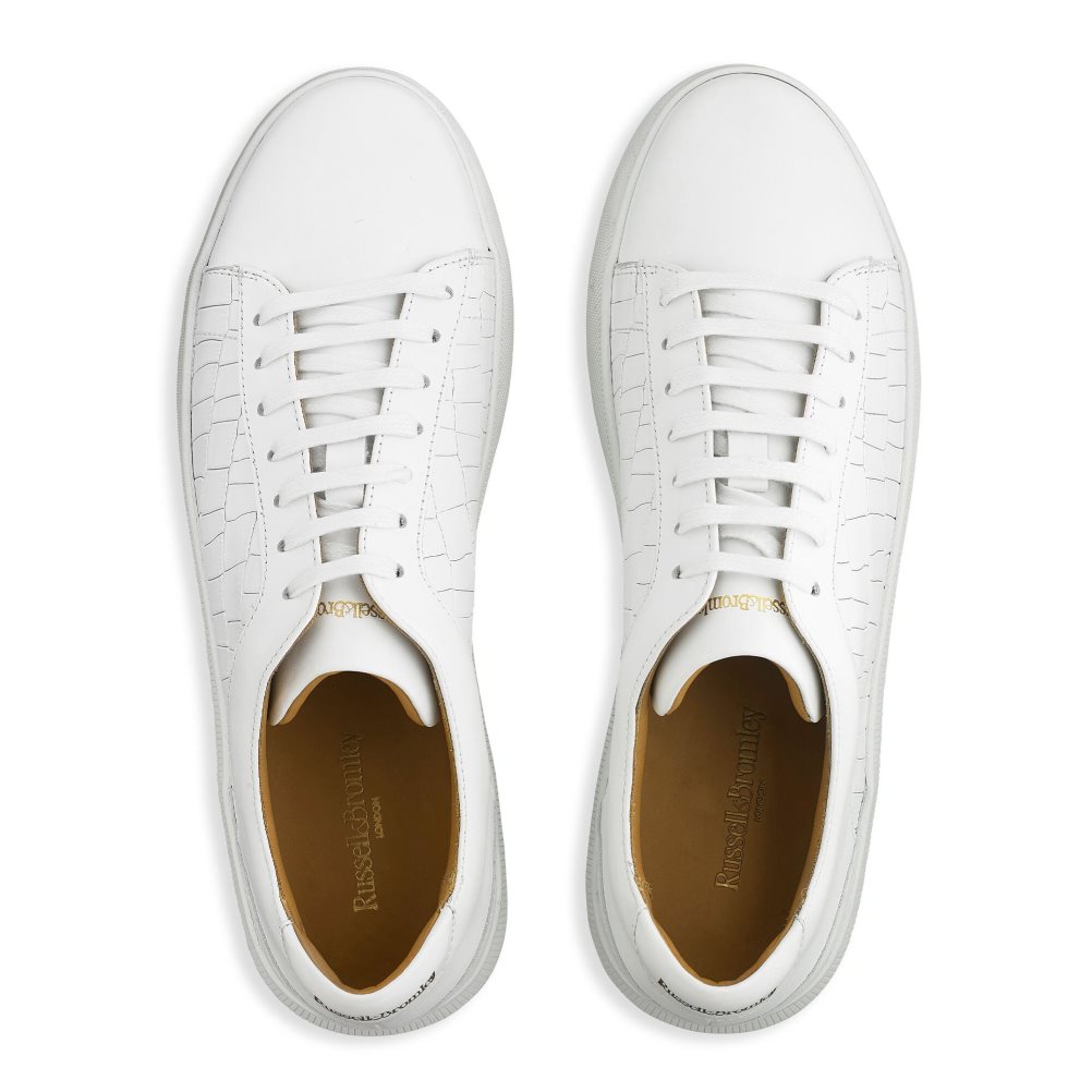 Russell And Bromley Clear Run Blonder-up Joggesko Herre Hvite | 567HMGBN