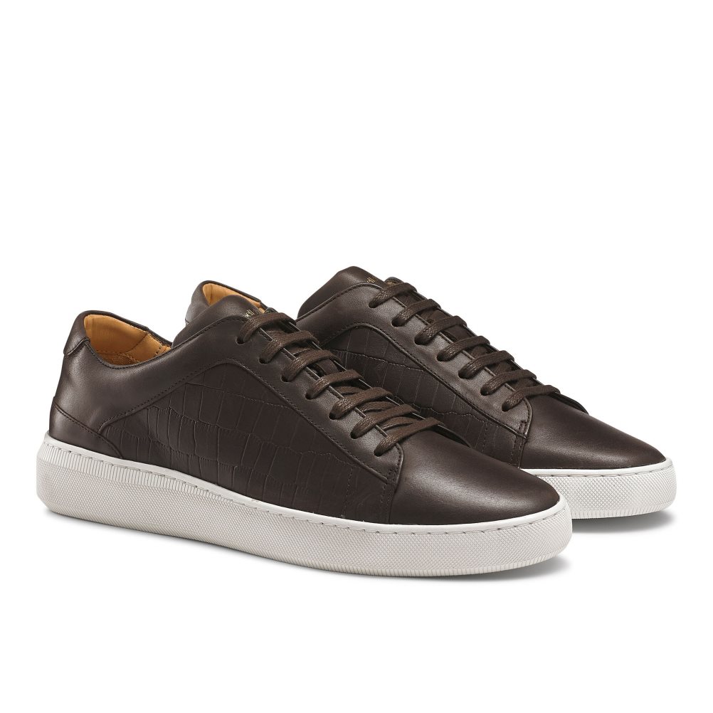 Russell And Bromley Clear Run Blonder-up Joggesko Herre Sjokolade | 730OVSJI