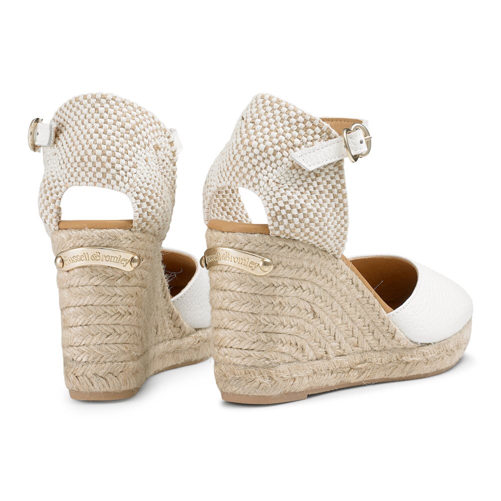 Russell And Bromley Coco-hi Espadrille Wedge Dame Hvite | 501NVLJB