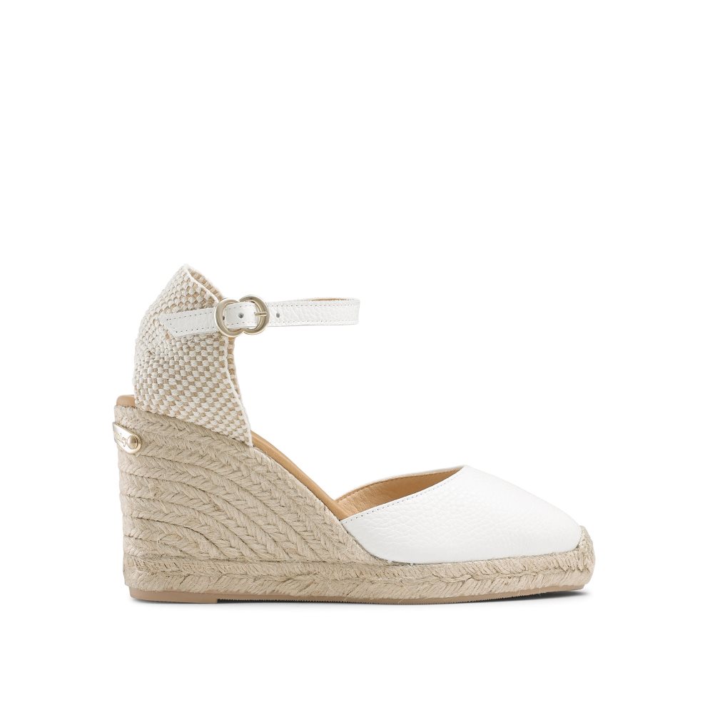 Russell And Bromley Coco-hi Espadrille Wedge Dame Hvite | 501NVLJB