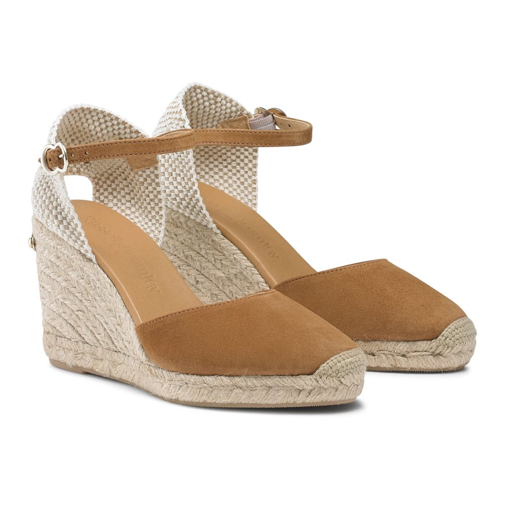 Russell And Bromley Coco-hi Espadrille Wedge Dame Brune | 951VCIKH