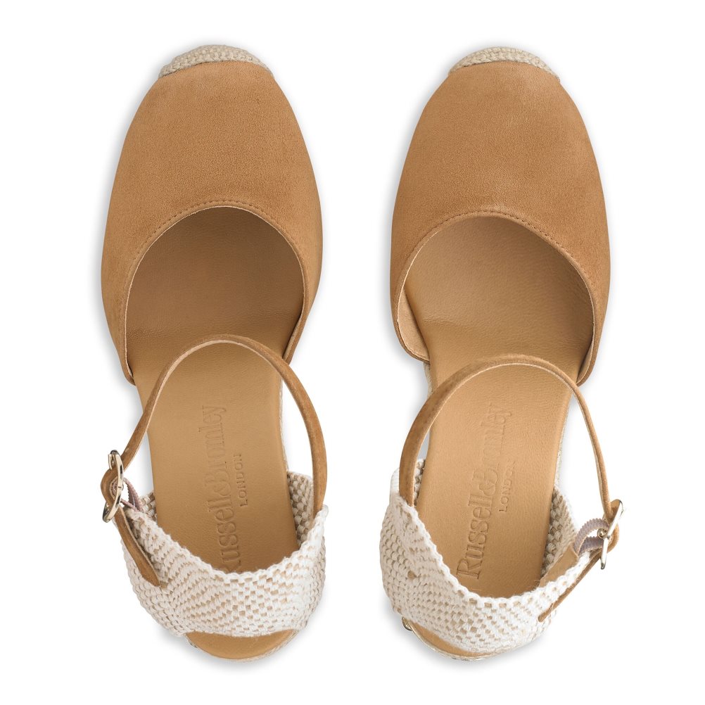 Russell And Bromley Coco-hi Espadrille Wedge Dame Brune | 951VCIKH