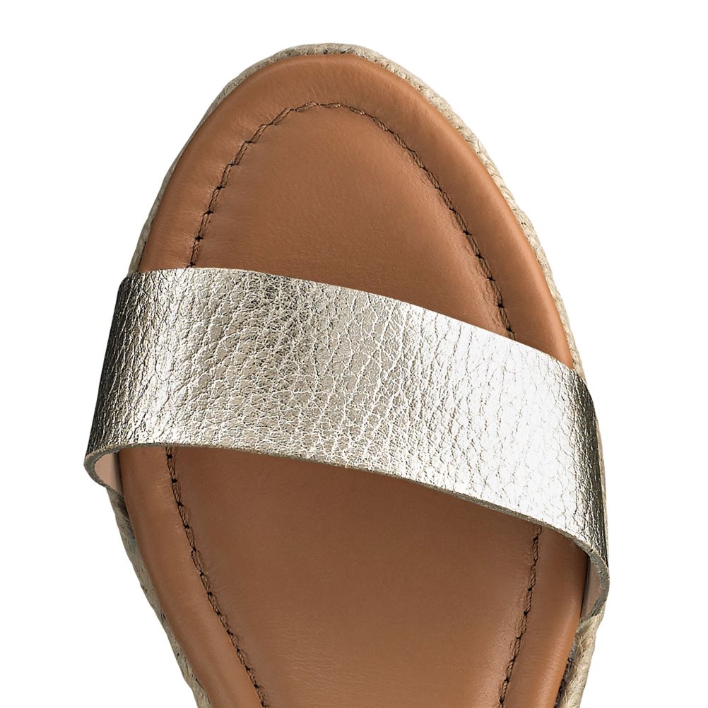 Russell And Bromley Coin Spin Stud Espadrille Wedge Dame Gull | 678CZWVM