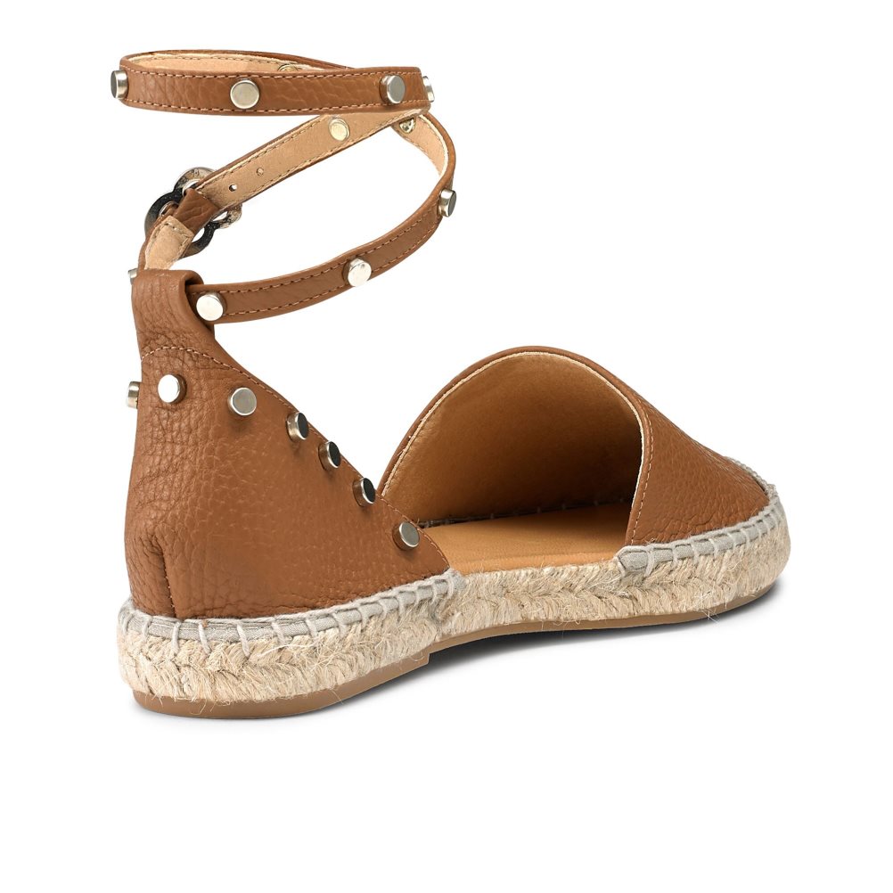 Russell And Bromley Coin Wrap Ankle Wrap Flate Sandaler Dame Brune | 465QUAMC