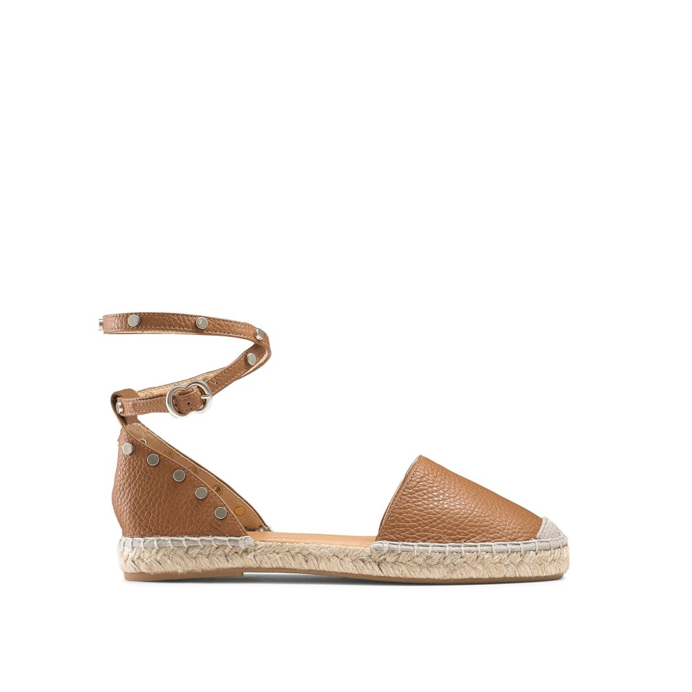 Russell And Bromley Coin Wrap Ankle Wrap Flate Sandaler Dame Brune | 465QUAMC