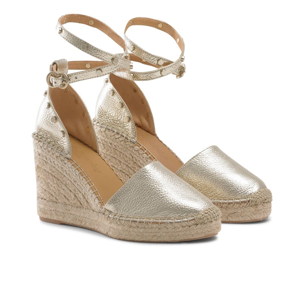 Russell And Bromley Coinwraphi Espadrille Wedge Dame Gull | 037ZCJKA