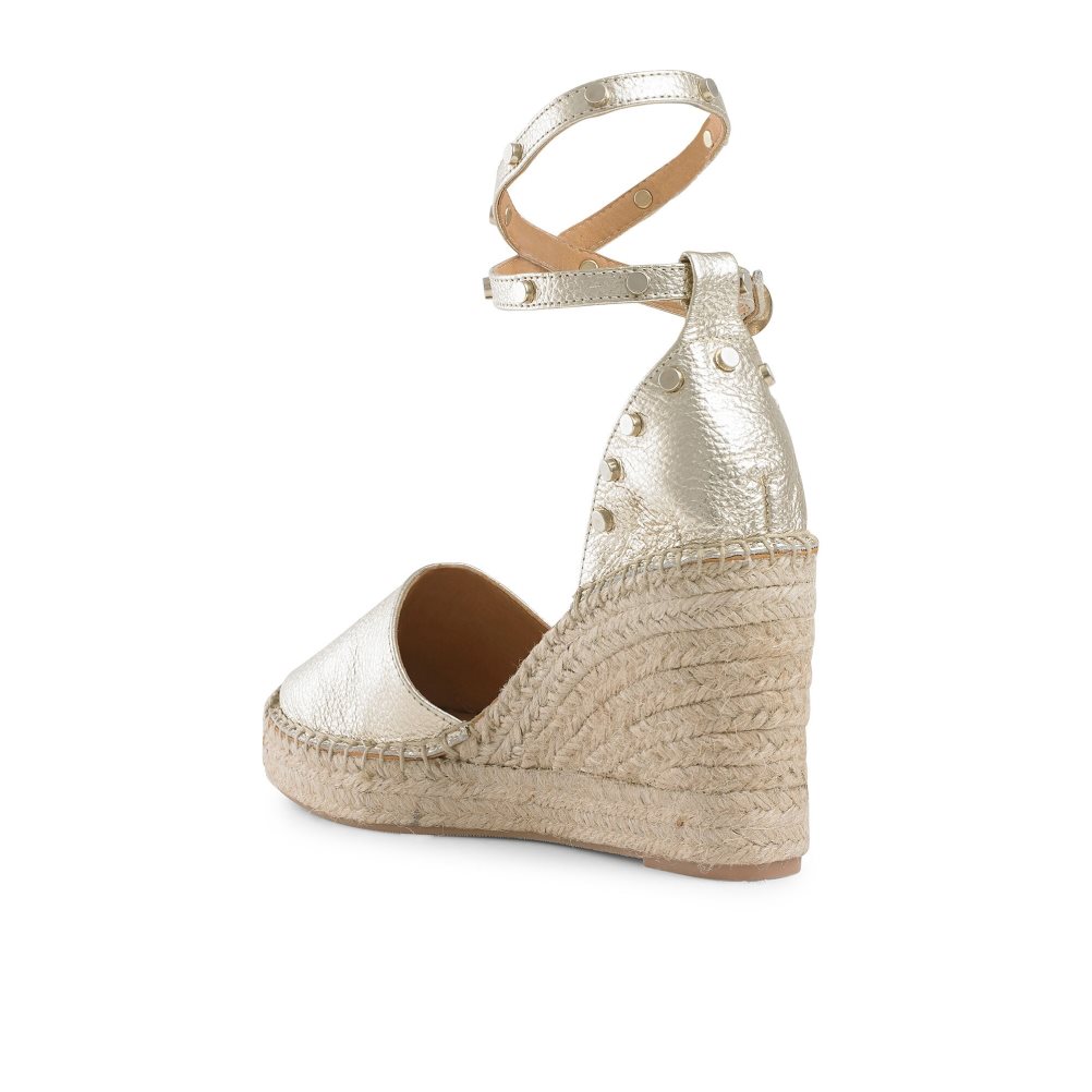 Russell And Bromley Coinwraphi Espadrille Wedge Dame Gull | 037ZCJKA