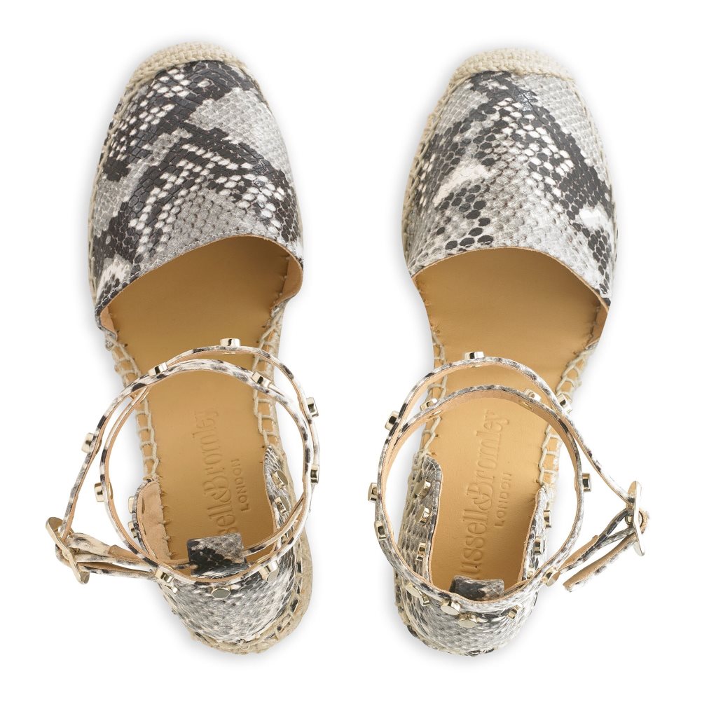 Russell And Bromley Coinwraphi Espadrille Wedge Dame Slangeprint | 246JLVGH