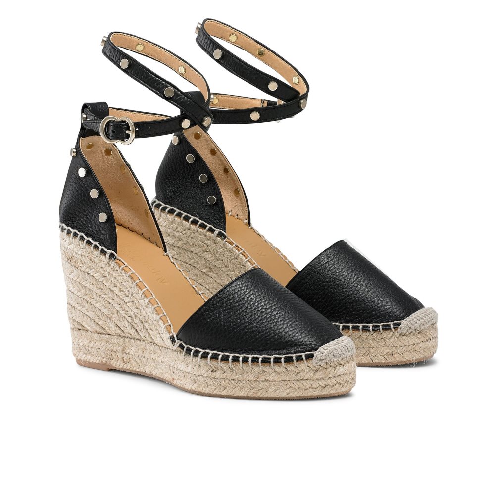 Russell And Bromley Coinwraphi Espadrille Wedge Dame Svarte | 561GQZFD