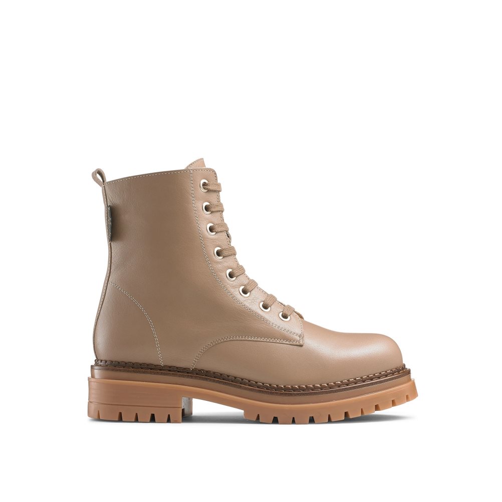 Russell And Bromley Combat 8 Eyelet Kampstøvler Dame Brune | 462BURNC